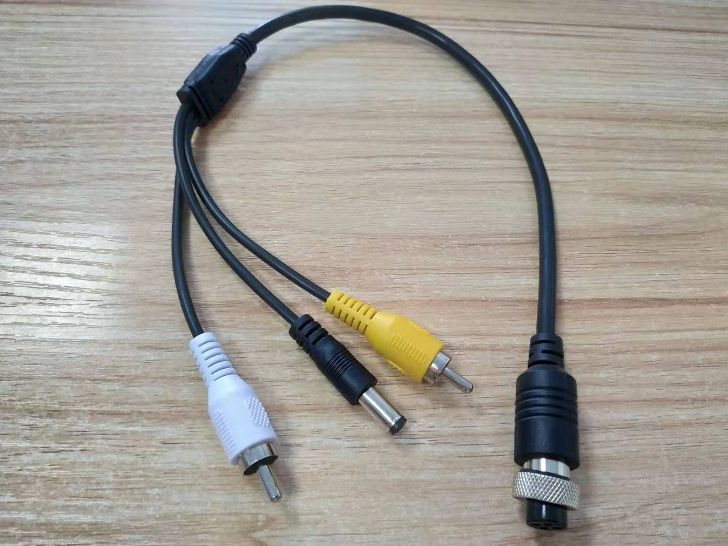 4 PIN Female to RCA 2 male+DC male, 40cm/HW-DJC-RM2DM04